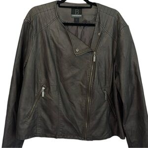 By Bernardo‎ Gray Faux Leather Jacket in Size 3X